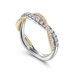 New Diamond Curve Two-tone (yellow/white gold) Ring
