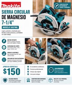 Makita 7-1/4” Magnesium Circular Saw – 5007MG Brand New/ Nuevo
