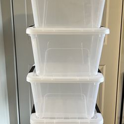 4 Contenedores de almacenamiento de plástico apilables 