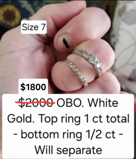 Wedding ring set Size 7 $1700