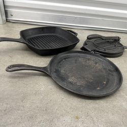 Cast Iron Pans + Tortilla Press - Set Of 3