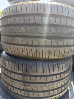 (2) 285/30ZR18 PAIR OF USED TIRES PIRELLI P ZERO 65% LIFE !