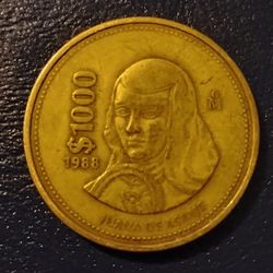 1988 Juana de Asbaje Eagle Snake Estados Unidos Mexicanos Coin