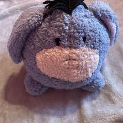 Disney Parks Authentic 9" Plush Round Eeyore Detachable Tail blue/gray pink NEW