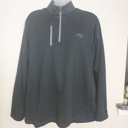 Callaway Mens Pullover Fleece Lined Size XXL 1/4 Zip  Golf Jacket Black