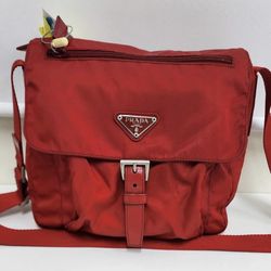 Authentic Prada Red Sling Bag