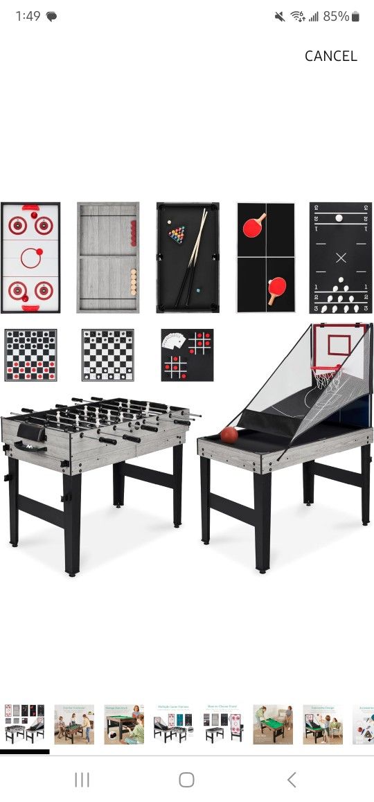 Best Choice Products 13-in-1 Combo Game Table Set for Home, Game Room, Friends & Family w/Ping Pong, Foosball, Basketball, Air Hockey, Archery, Chess,