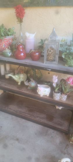 Free shelf it's heavy, polish it stain I use it for plants