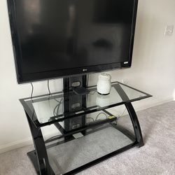 Glass 3 Shelf TV Stand 