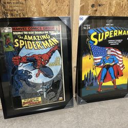 Artissimo 25”x19” Marvel Spider-Man & DC Superman Wall Art🔥 