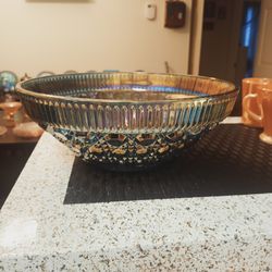 Vintage Indiana carnival glass bowl depression glass