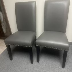 New Set Of 4  Faux Leather Side Dining Chairs