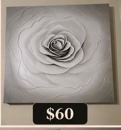 3D Rose Wall Art Canvas / Picture