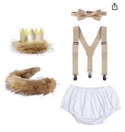 Baby Boy First / Second Birthday Cake Smash Outfit Lion Costume Photo Props 1year-2T