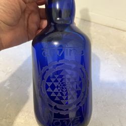 Blue Bottle Love -Glass Water Bottle