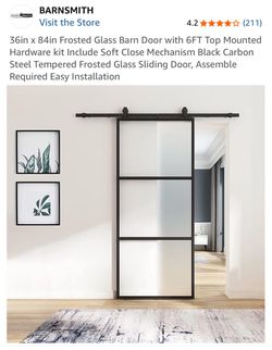 Barnsmith Frosted Glass Sliding Barn Door 36x84