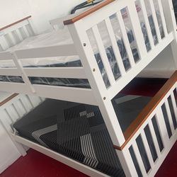 Twin Twin, Bunkbed, White In Honey Color