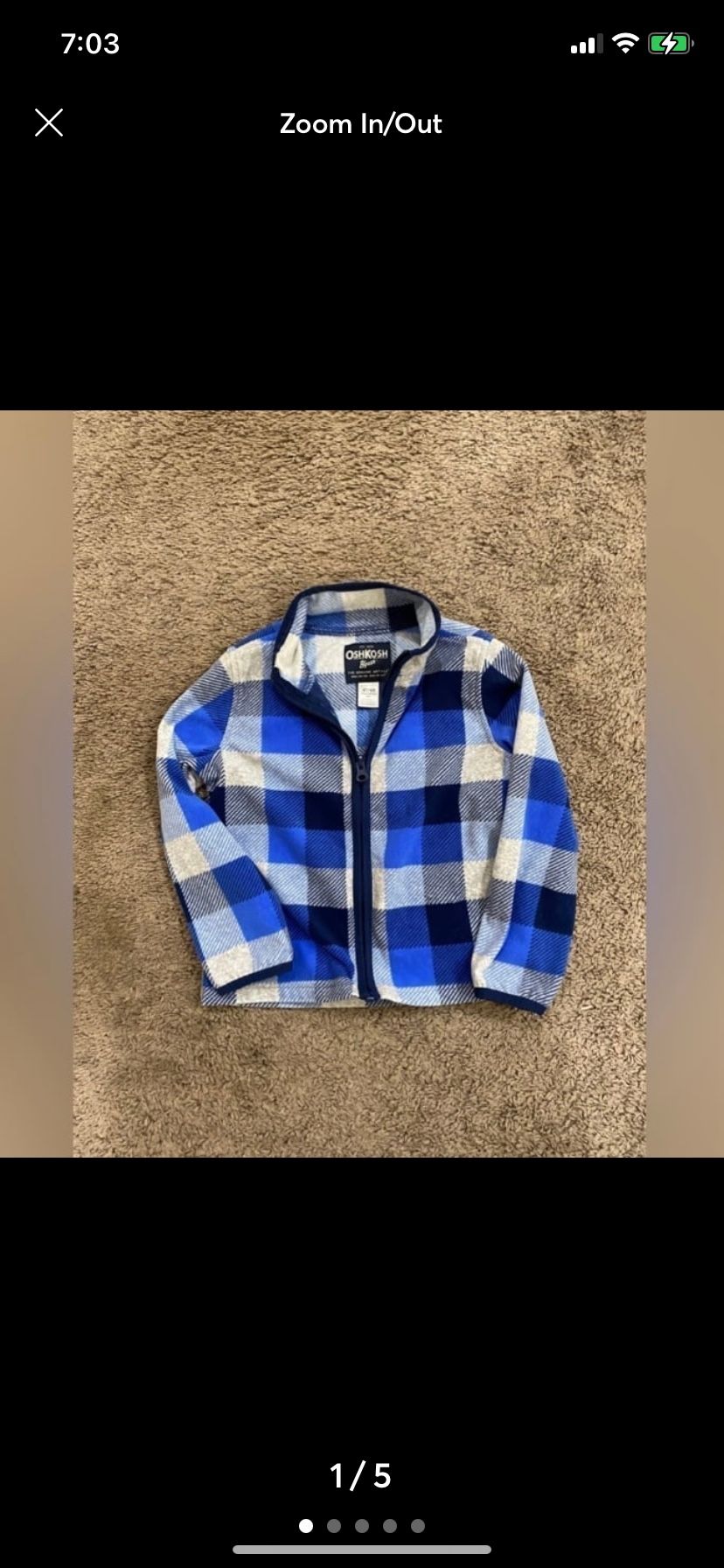 Boys Oshkosh Fleece Jacket size 4t NWOT