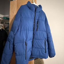 Club Room Blue Puffer Jacket (XL) – Warm & Water Resistant
