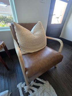 Faux leather accent chair