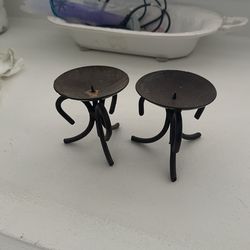 Two  Small Candle Holders 