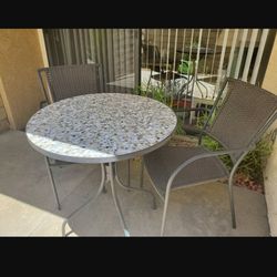 Bistro Table Mosacic Tile Top & 2 Chairs
