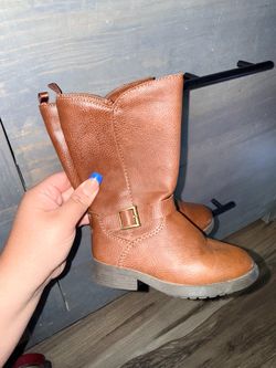 Toddler Brown Faux Leather Boots