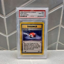 1999 Pokemon Jungle 1st Edition Poke Ball Trainer 64 PSA 10!