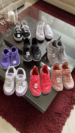 Lot Of Girl Sneakers Size 13C-3Y Nike Adidas Converse Vans
