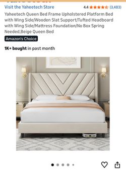 Queen bed with mattress