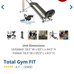 Total Gym Fit Like NEW** Half off Moving!!!