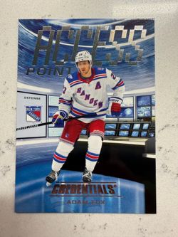 2025-26 Credentials #AP-4 Adam Fox, New York Rangers Access Point Insert (1:40)