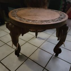 Stunning Rosewood Elephant Carved Side Table