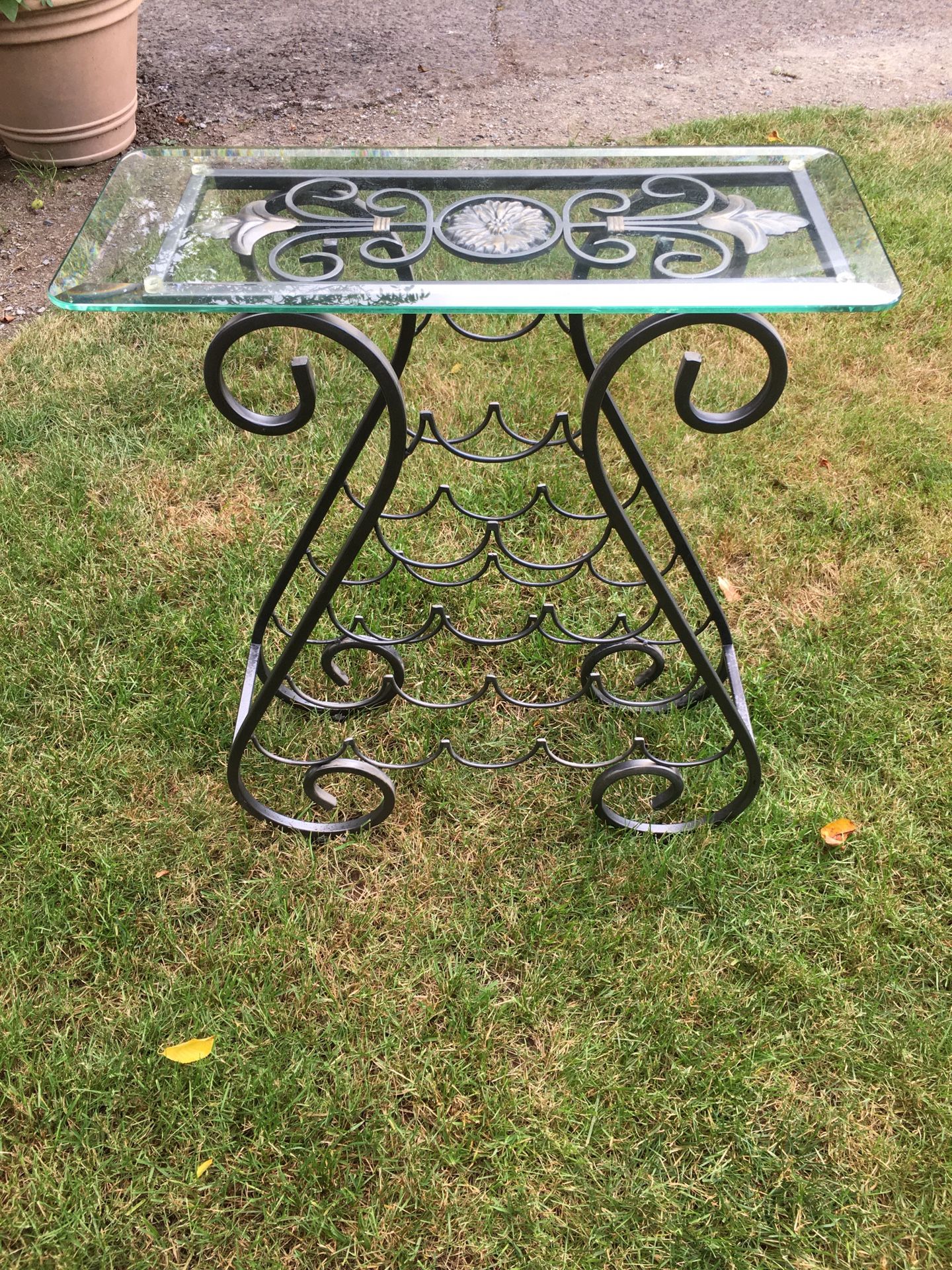 Nice metal and glass wine rack