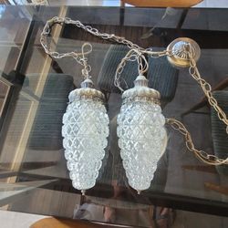 Mid century swag lamps  double light