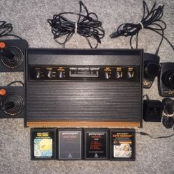 Atari 2600 Light Sixer Console + 4 Games Tested and Working See Pics 