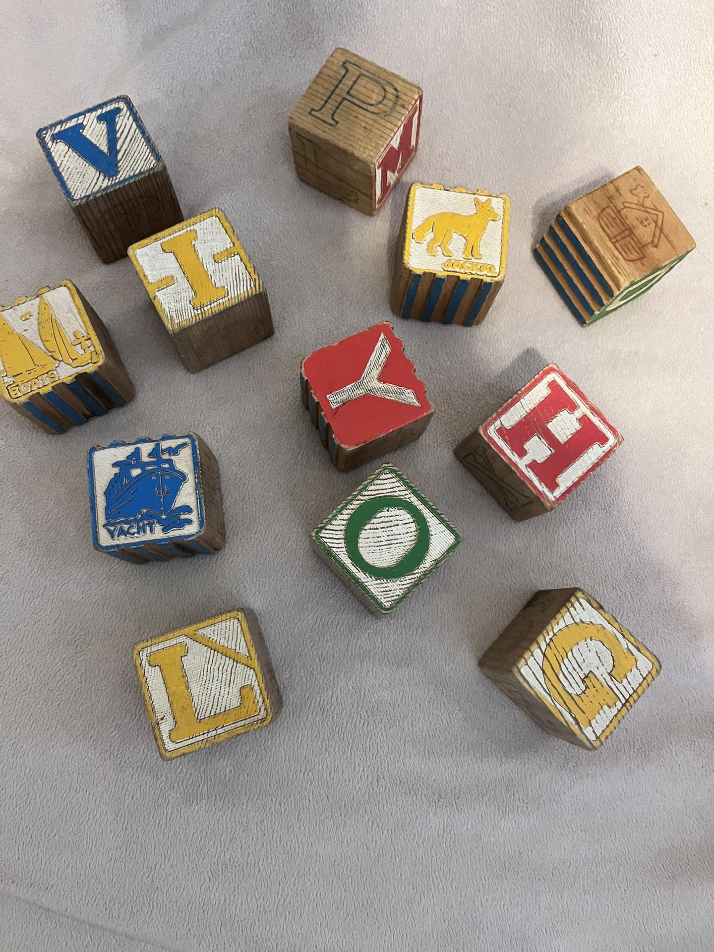 Vintage Wooden Playing Blocks 