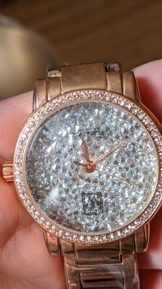 New Victoria Wieck Rose Gold Tone Simulated Diamond Watch