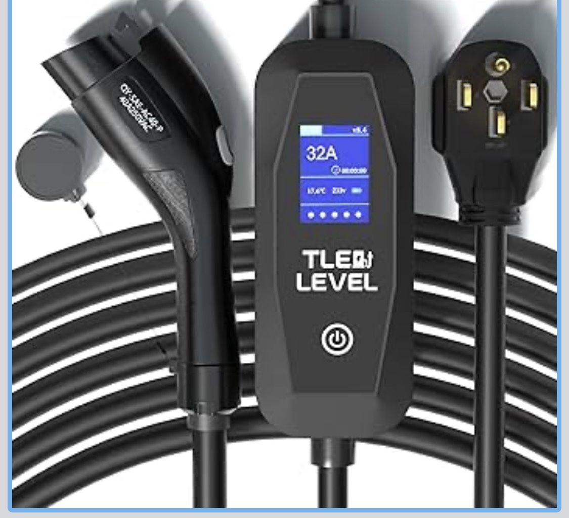 Level 2 EV Charger - Portable 40 Amp 9.6kW EV Charger, NEMA 14-50 Plug Electric Vehicle Charging Stations for J1772 Electric Cars, 25' Cable Smart 240
