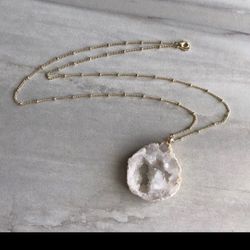 Geode Slice 14karat Necklace