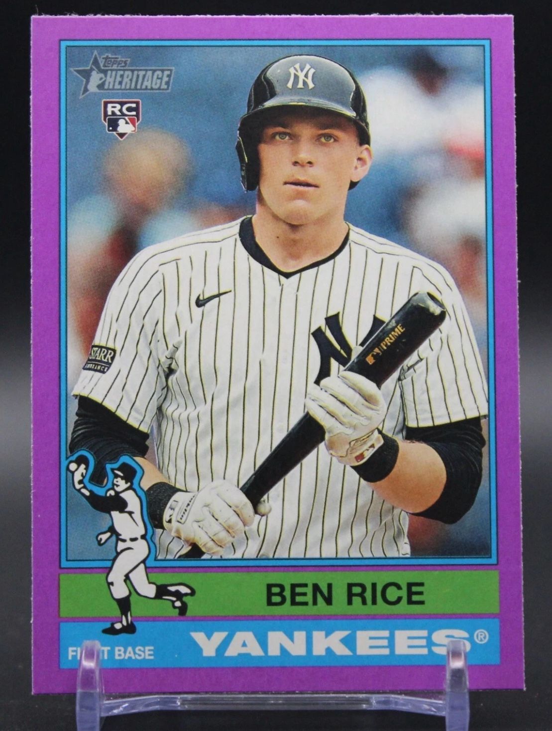 2025 Topps Heritage Ben Rice Light Purple Border Short Print RC SP Yankees #406