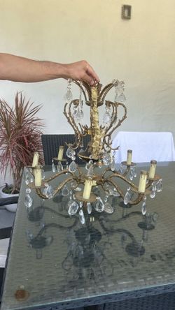 Antique 1930’s French Brass Chandelier