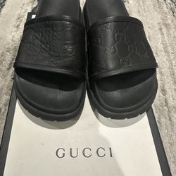 Authentic Black Gucci Slides -size 6