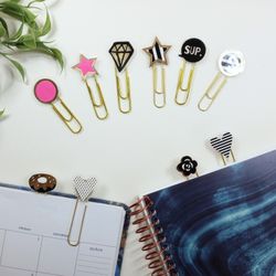 Gold Sticker Paper Clips, Woman Bookmark Paper Clips, Planner Accessory, Stationary, Page Marker Clips, Journaling Clip, School Supplies