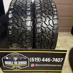 2 USED TIRES LT275/70/18 FALKEN WILDPEAK A/T 4W $200 CASH PRICE MOUNTED & BALANCE 