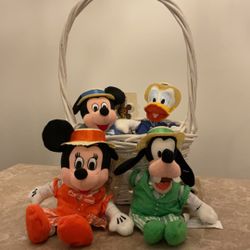 Four Iconic Mickey Mouse Characters, Vintage 