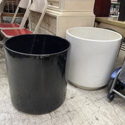 LARGE BLACK GAINEY POTTERY POT MID CENTURY MODERN PLANT POT