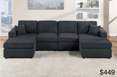 Corduroy sectional sofa
