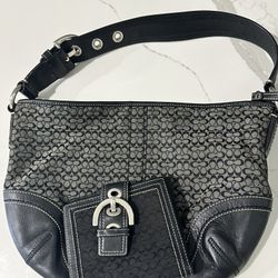 Black Hobo Vintage Coach Purse And Wallet 