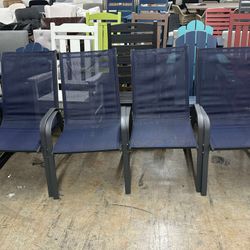 LAZY BUDDY Patio Chairs Set of 4, Stackable Dining Chairs Outdoor Furniture Set,